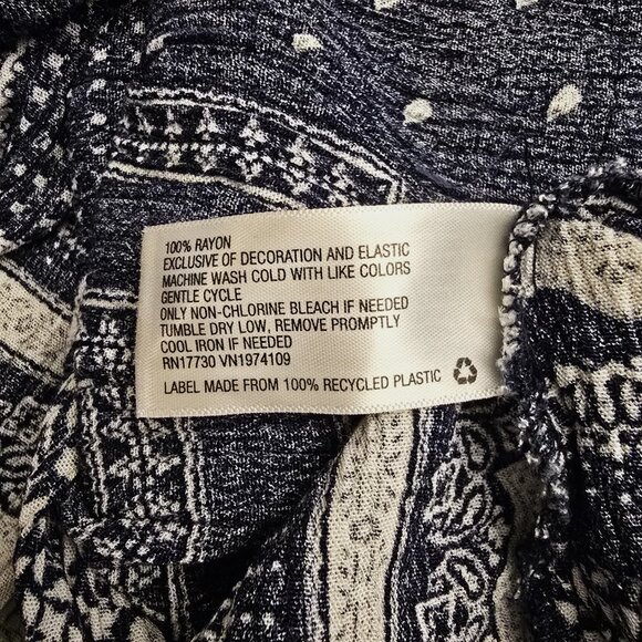 Knox Rose Womens Peasant Dress XL Blue Paisley Patchwork Boho Crochet Adj Straps - Picture 8 of 8